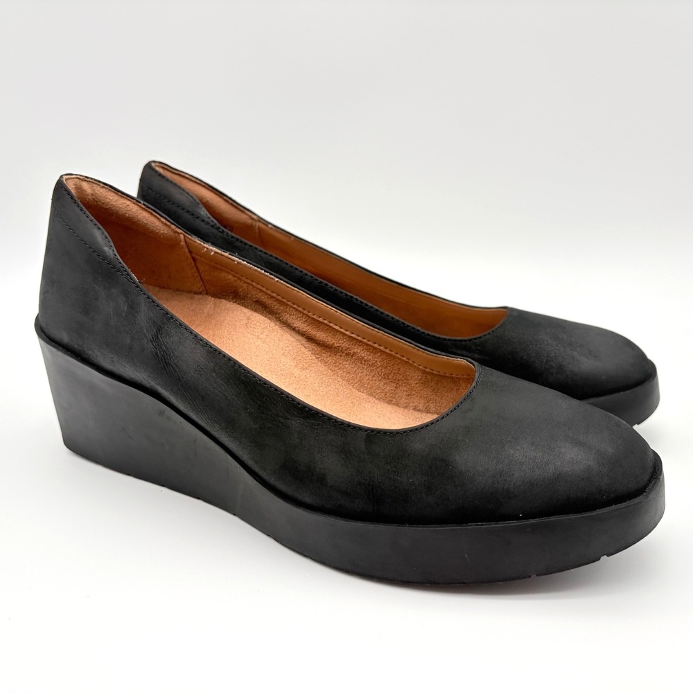 Vionic Sereno Comfort Wedge Pumps Womens Size 10 Black Nubuck